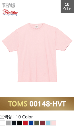 [톰스 TOMS] 14수 헤비 라운드 티셔츠 반팔 (프린트스타 00148-HVT)