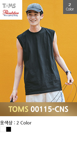 [톰스 TOMS] 17수 민소매 나시 티셔츠  (프린트스타 00115-CNS) 